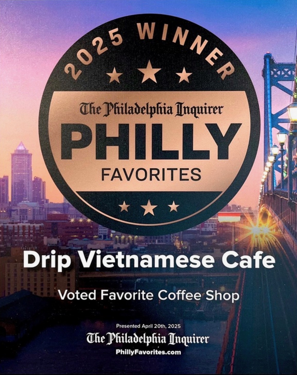 2025 Philadelphia Inquirer Philly Favorites winner — Voted Favorite Coffee Shop